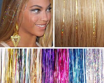 EDC Hair Tinsel (rave music festival hair accessory, hair glitter)