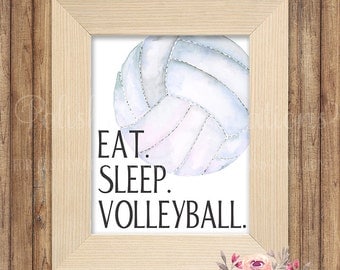 eat sleep volleyball sports printable bedroom print instant download art watercolor ball - Volleyball Bedroom Decor eat sleep volleyball sports printable bedroom print instant download art watercolor ball - Volleyball Bedroom Decor