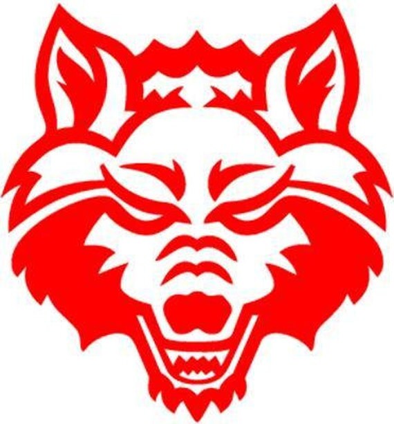 Vinyl Decal Sticker - Arkansas State Red Wolves Decal for Windows, Cars, Laptops, Macbook, Yeti, Coolers, Mugs etc