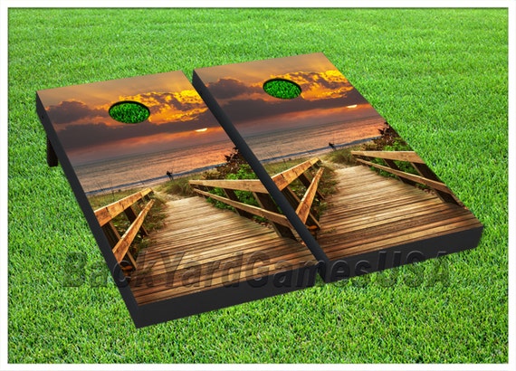 VINYL WRAPS Cornhole Boards DECALS Beach Ocean Fishing BagToss