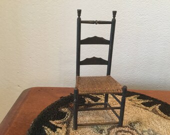 Miniature Dollhouse Ladderback Chair 1:12 scale handcrafted