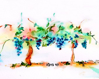 Vineyard on the Mountain of Har Bracha - Card