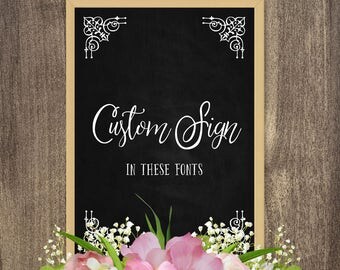 Custom wedding chalkboard sign printable, Chalkboard wedding sign, Personalized rustic chalkboard sign, Big / Small chalkboard sign decor