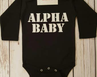 Baby Boy Clothes, Alpha Baby Bodysuit