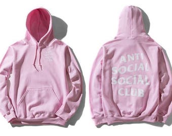 AntiSocial Social Club PINK Hoodie Anti Social Social Club Hooded Sweatshirts