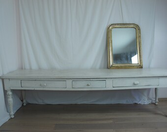 Vintage French White Farmhouse Table