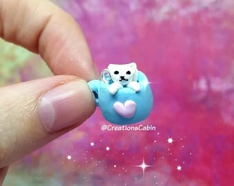 Items similar to Polymer clay kitten charm, kitten charm, animal charm ...