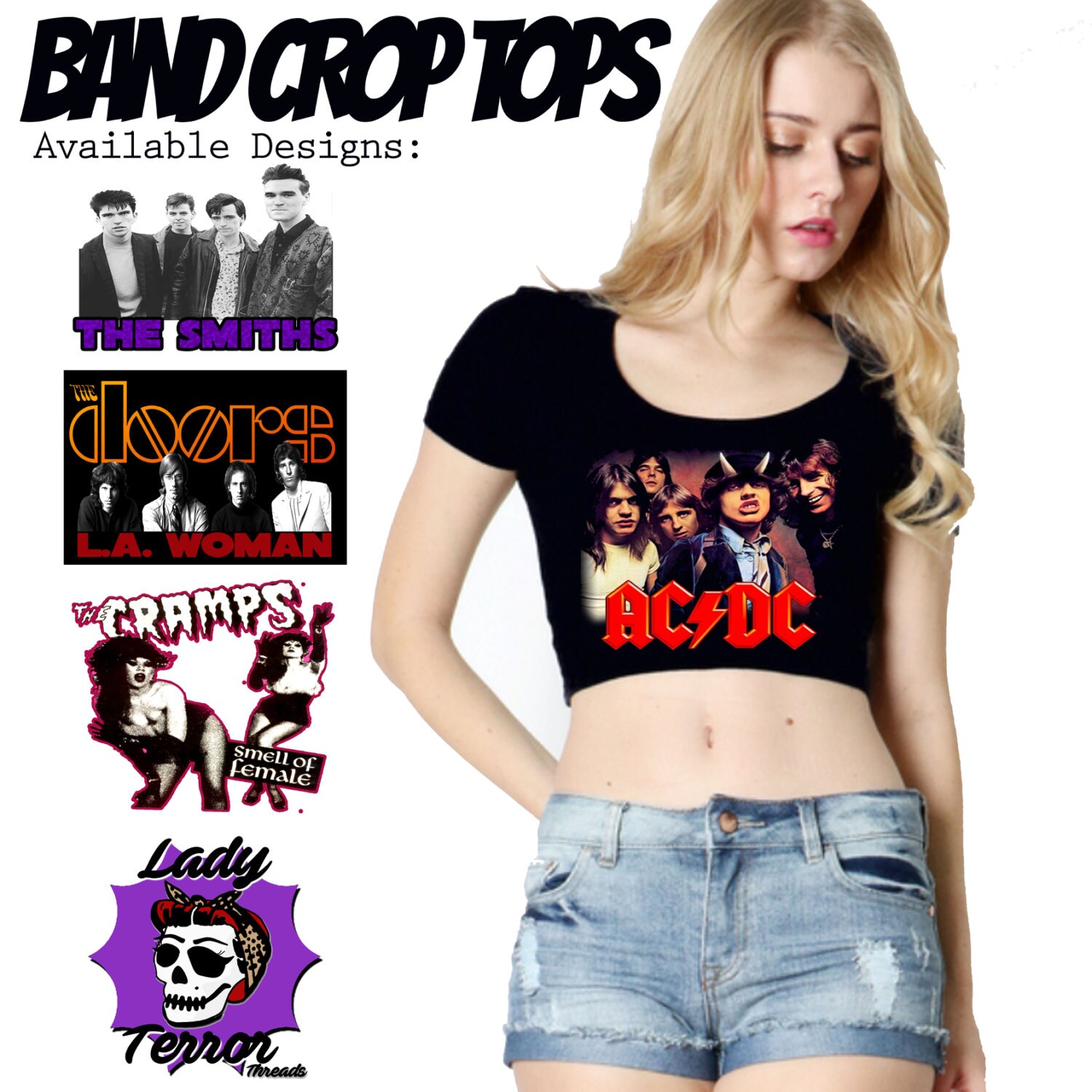 crop band t shirt