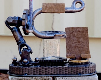 Steampunk Inspired Custom Metal Nightstand Valet or Organizers