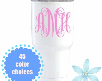 Monogram Decal, Yeti Decal, Monogrammed Tumbler Decal, Personalized Monogram Decal, Cup Decal, Phone Monogram, Yeti Decal, Decal For Women
