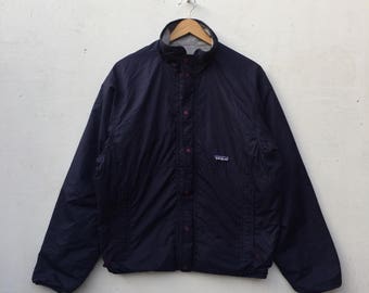 15% Sale PATAGONIA Vintage Patagonia Windbreaker Reversible Patagonia Fleece Lined Bomber Rare Jacket Zip Up Sport Jacket Size M #182
