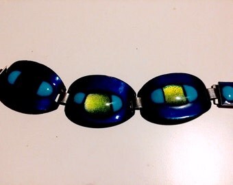 Stunning vintage 60's enamel bracelet