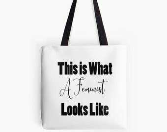 Feminist Tote Bag | This is What A Feminist Looks Like | Protest Bag | Womens Rights Activist | Girl Power | Feminist Gift | Party Festival