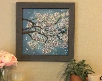 Pear Blossom (Framed Acrylic Painting)