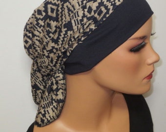 Head scarf Hat/CHEMO Hat dark taupe ideal for chemotherapy hair loss alopecia cancer instead of wig