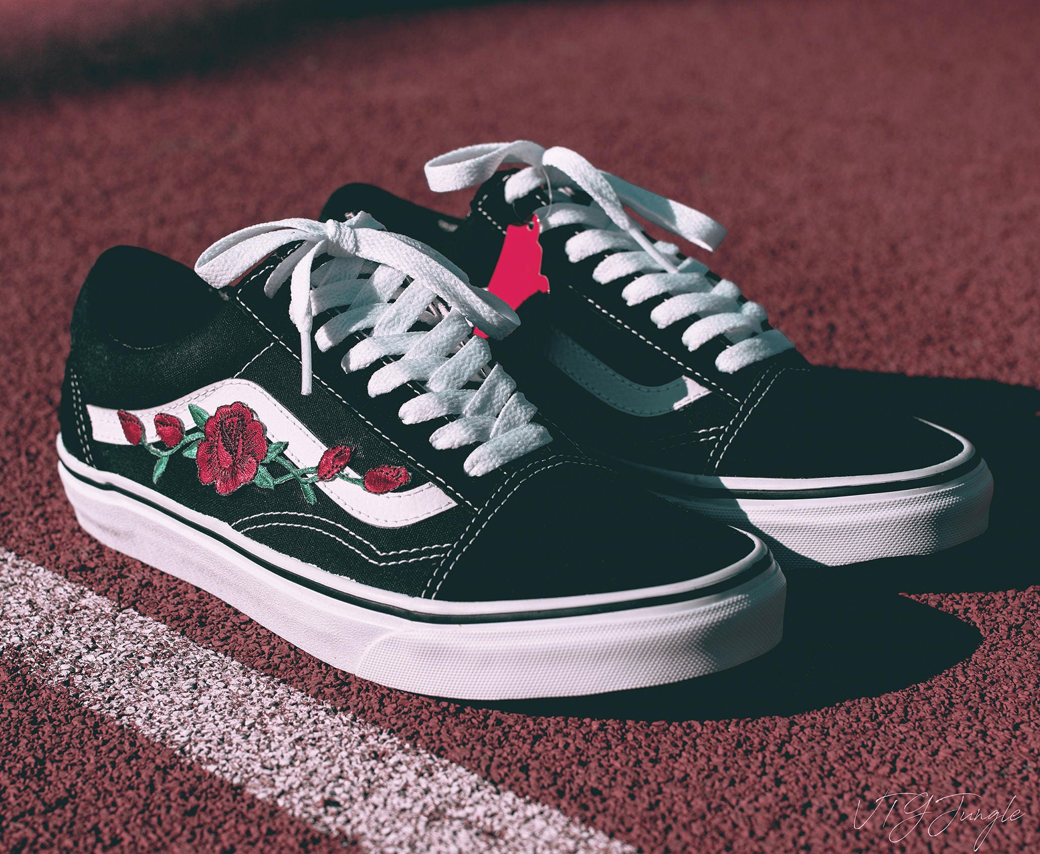 vans old skool with fire