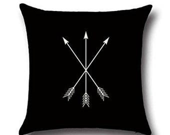 3 white Arrows Throw Pillow