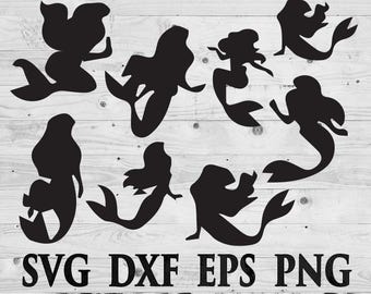 Disney Little mermaid SVG Files Disney Silhouettes DXF Files Cutting files Cricut Silhouette