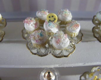 1/12 Scale Pastel Sprinkles Cupcakes