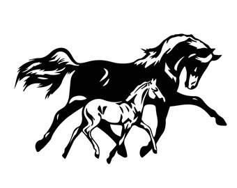 Horse Horses Graphics SVG Dxf EPS Png Cdr Ai Pdf Vector Art Clipart instant download Digital Cut Print File Cricut Silhouette Decal Sticker