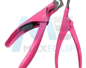 Acrylic TIP Edge CUTTER Trimmer Gel U.V False Fake NAIL Stainless Steel Manicure Pedicure Pink