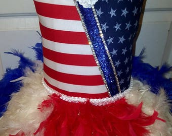 4th of July Dress/Red White and Blue pageant wear/4th of July Tutu/Patriotic pageant dress/patriotic pageant dress/4th of July pageant dress