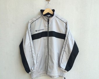 Vintage 90's Champion Windbreaker Jacket Small Logo Embroidedry Spell Out