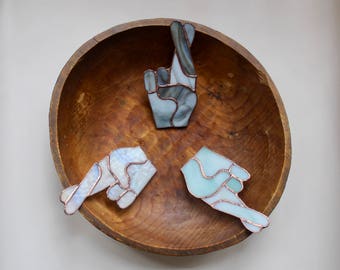 Fingers-Crossed Talisman - Stained Glass