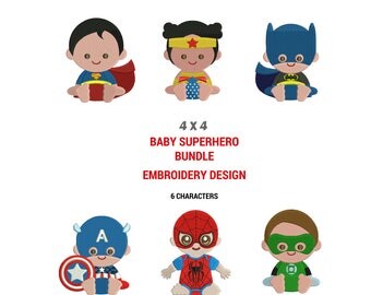 Superhero Babies Embroidery Design | Machine Embroidery Design | Superhero Babies Full Filled Embroidery Designs