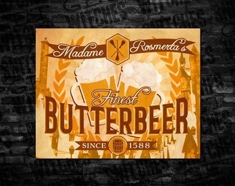 Harry Potter Butterbeer Large Printable Label, 7.25" x 5.75" Butterbeer Printable Label, 2-Liter Butter beer Label, Instant Download