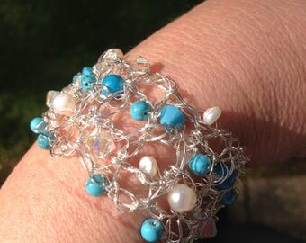 Sterling Silver Crocheted Bracelet