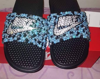 bedazzled nike slides