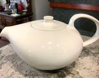 Vintage Russel Wright White Iroquois Tea Pot 1950 Era