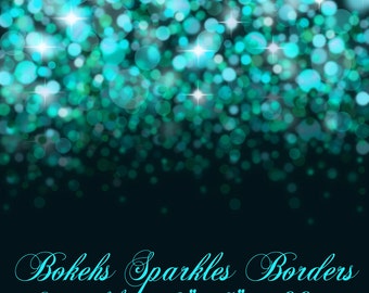 Bokehs Sparkles Borders | Bokehs Sparkles Overlays | Photoshop PNG Digital Overlays | Digital Downloads | Digital Backdrops | Bokehs Borders