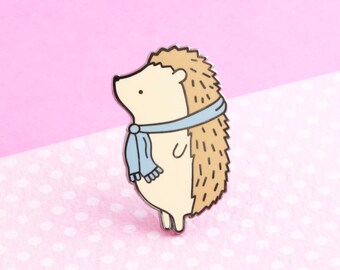 Hedgehog Pin, hedgehog enamel pin, cute enamel pin hat badge animal