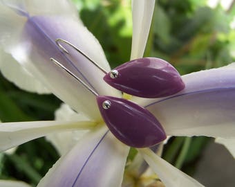 Phosphosiderite briolette, sterling silver earrings