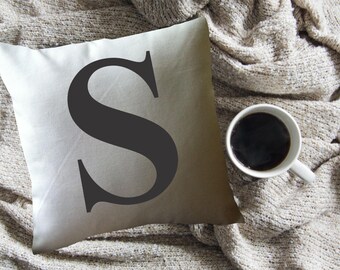 Personalized Initial decorative throw pillow cover. monogram pillow