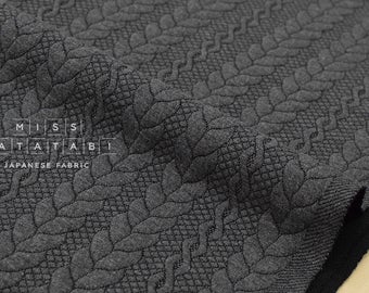 Japanese Fabric Cables Quilted Knit - grey - 50cm