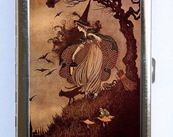 Halloween Witch Cigarette Cigarette Case id case Wallet Business Card Holder