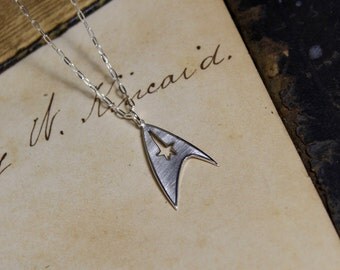 Starfleet Insignia Hand Cut Sterling Silver Star Trek Necklace