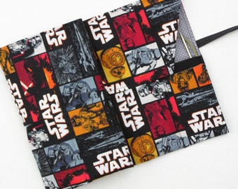 circular knitting needle case - double pointed knitting needle case - organizer -star wars print
