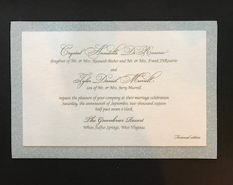 Crystal's Glittering Thermography Wedding Invitation - SAMPLE