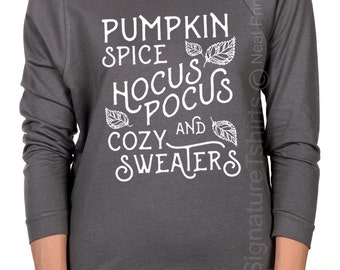 Pumpkin Spice Hocus Pocus Cozy Sweaters Shirt, Womens Off shoulder, Gift for sister, Christmas Gift Idea, Coffee lover gift, Womens sweater