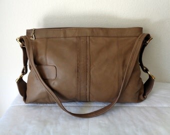 Brio purse in soft luxury thick , olive green leather hobo ,top zip casual shoulder bag , satchel purse handbag