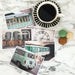 Paris Postcard Set, Green Travel Postcards 4x6 Art Print, Apartment Decor, Paris Print l Set, College Student Gift for Her Stocking Stuffer