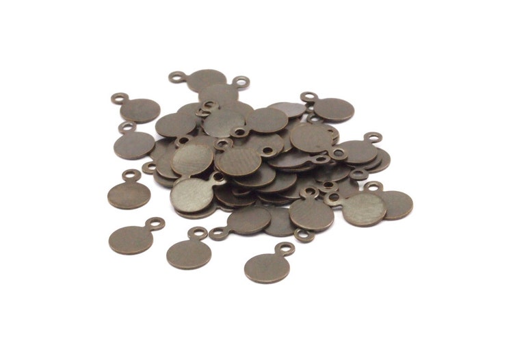 Vintage Brass Tag 500 Antique Brass Stamping Tags 6mm by yakutum