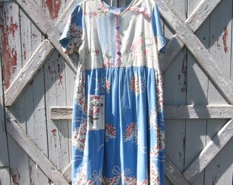 1970s handmade tablecloth dress XL XXL 2X 3X