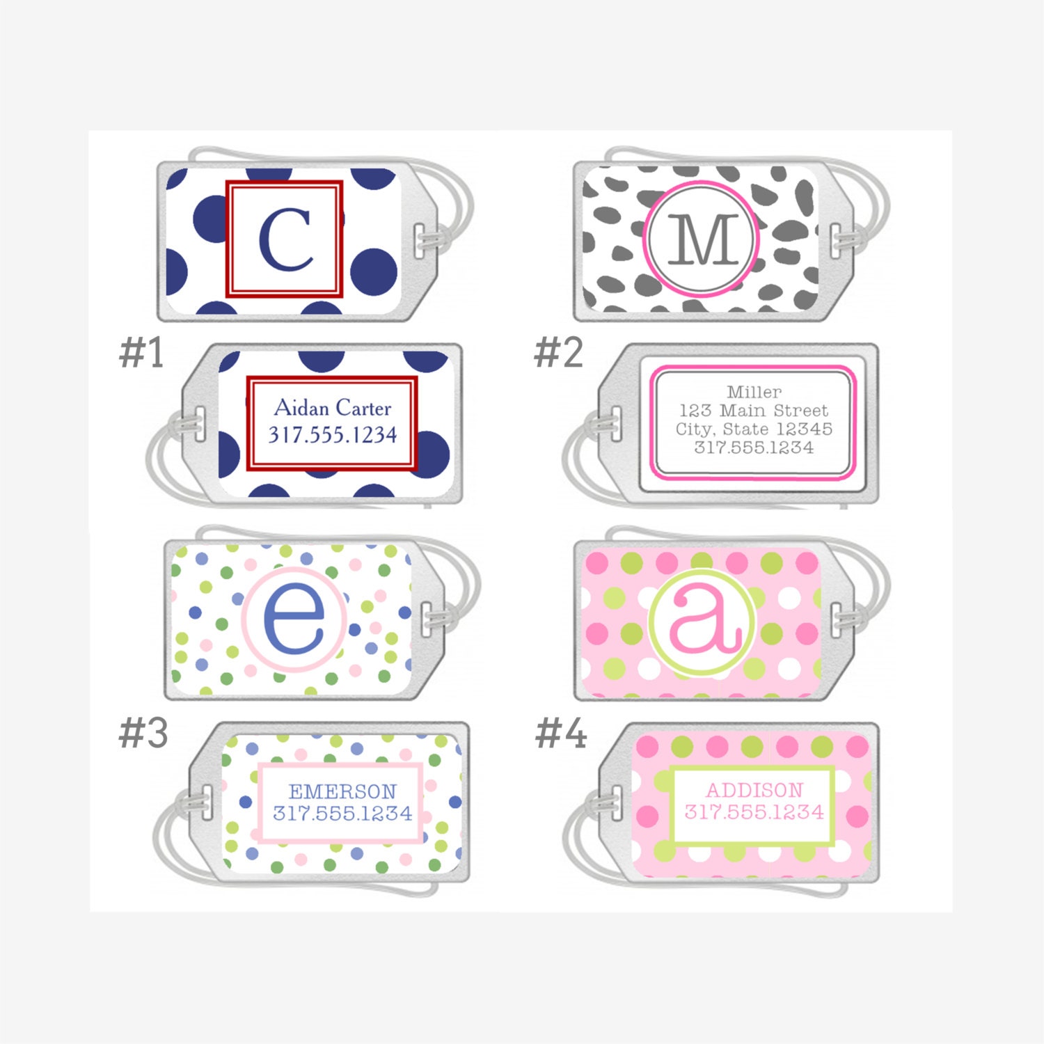 Personalized Luggage Tag Clear Acrylic Bag Tag with Loop