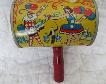 Vintage Noise Maker Circus Theme nice condition by US Metal Toys Inc