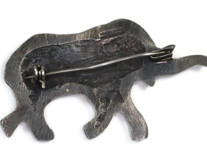 Sterling Elephant Brooch Animal Figural Vintage Made in Mexico